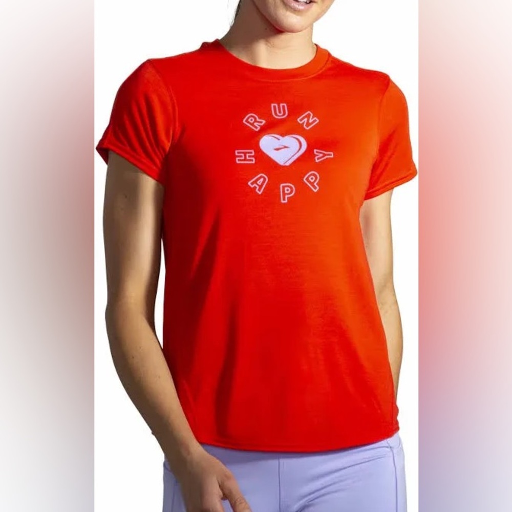 Brooks Short Sleeve, “Run Happy” size S